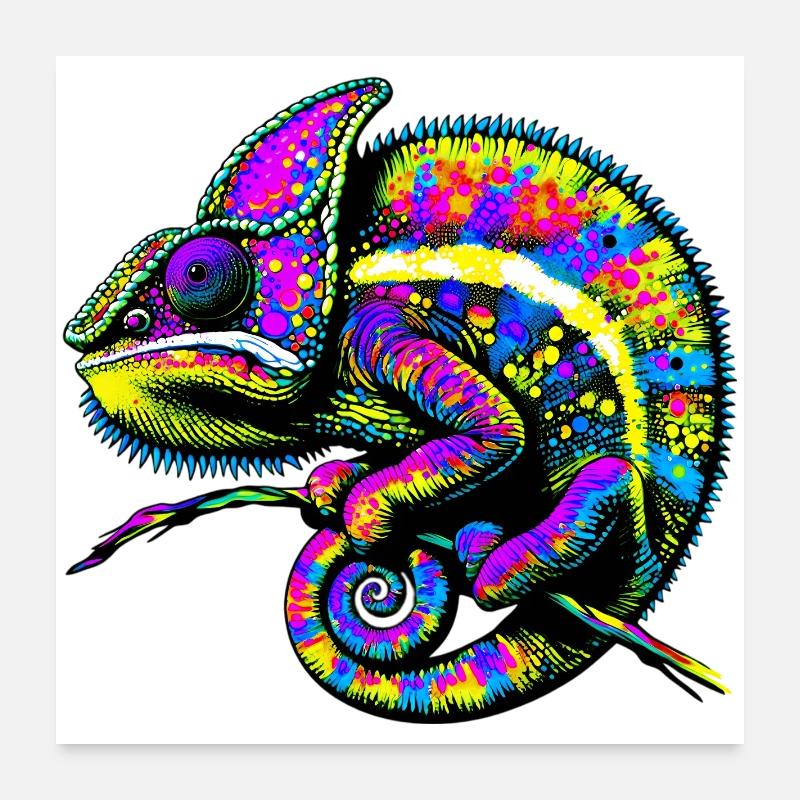 Caméléon Poster 60 x 60 cm