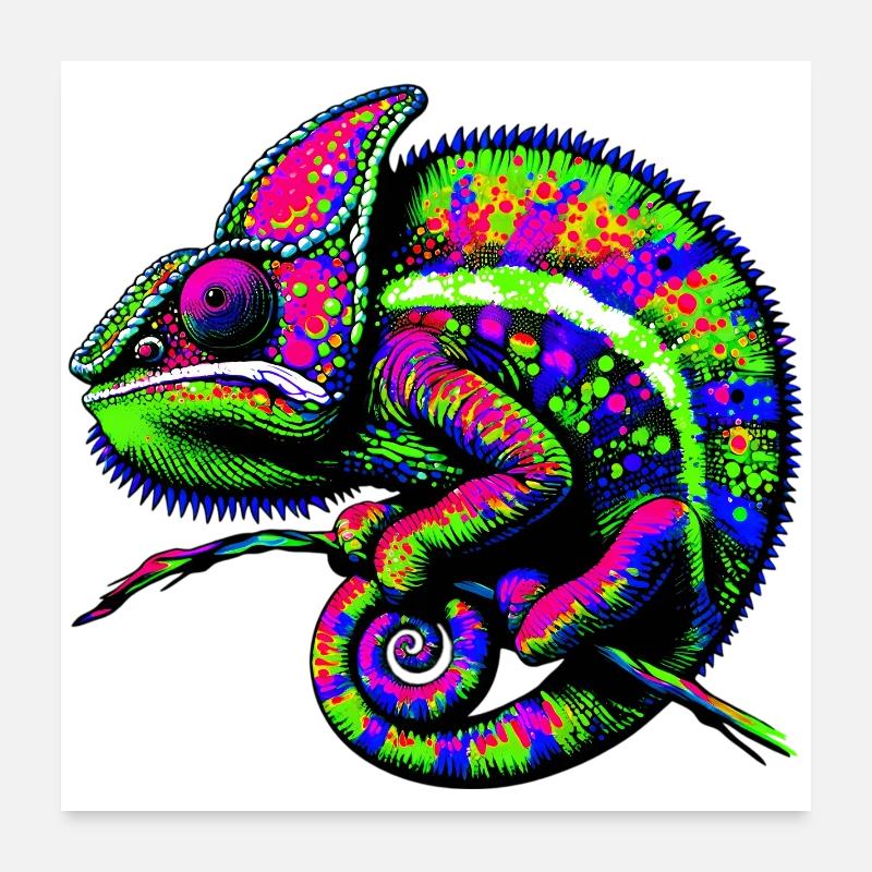 Caméléon Poster 60 x 60 cm