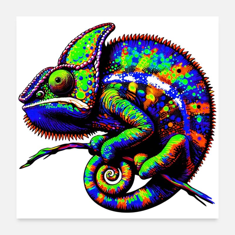 Chamäleon Poster 60x60 cm