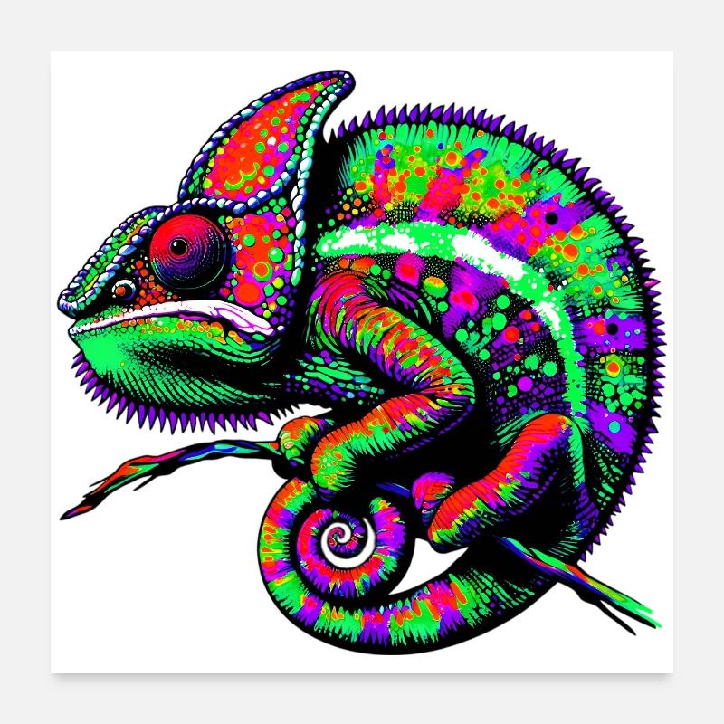 Chamäleon Poster 60x60 cm