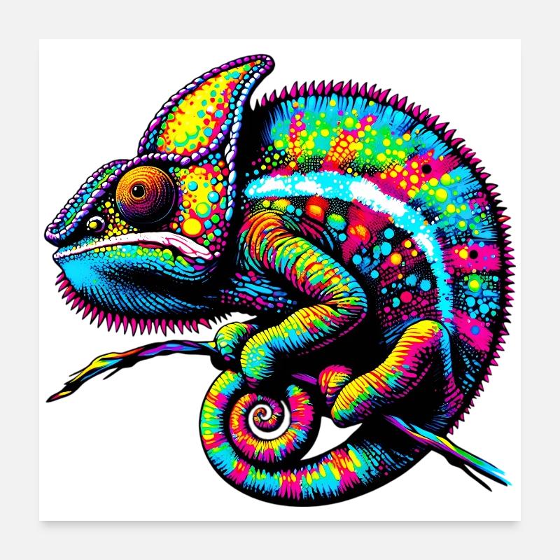 Caméléon Poster 60 x 60 cm