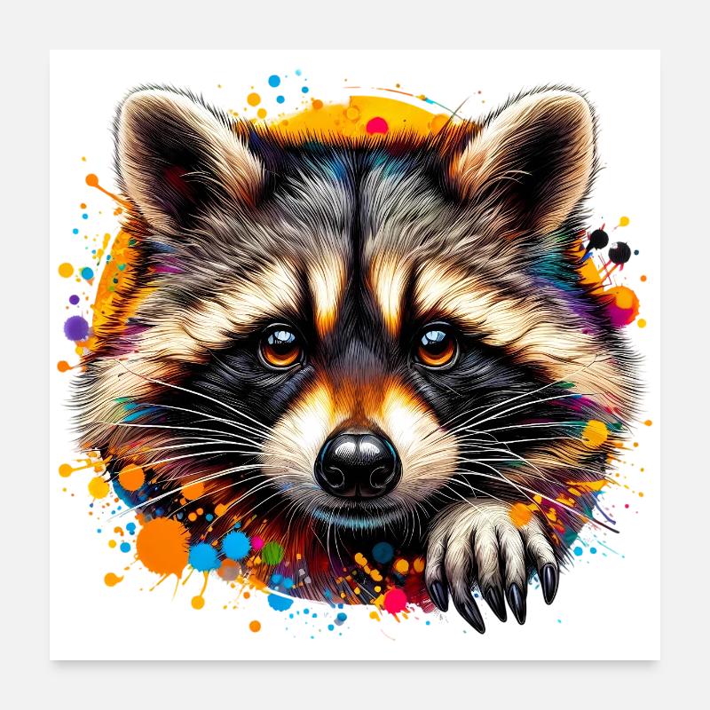 Raton laveur Poster 60 x 60 cm