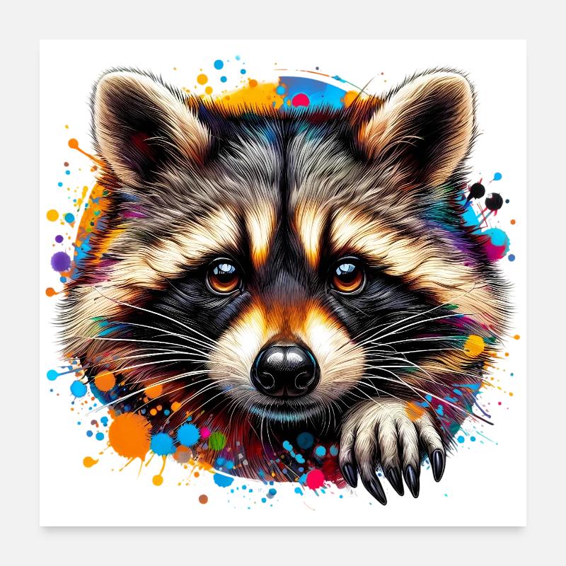 Raton laveur Poster 60 x 60 cm