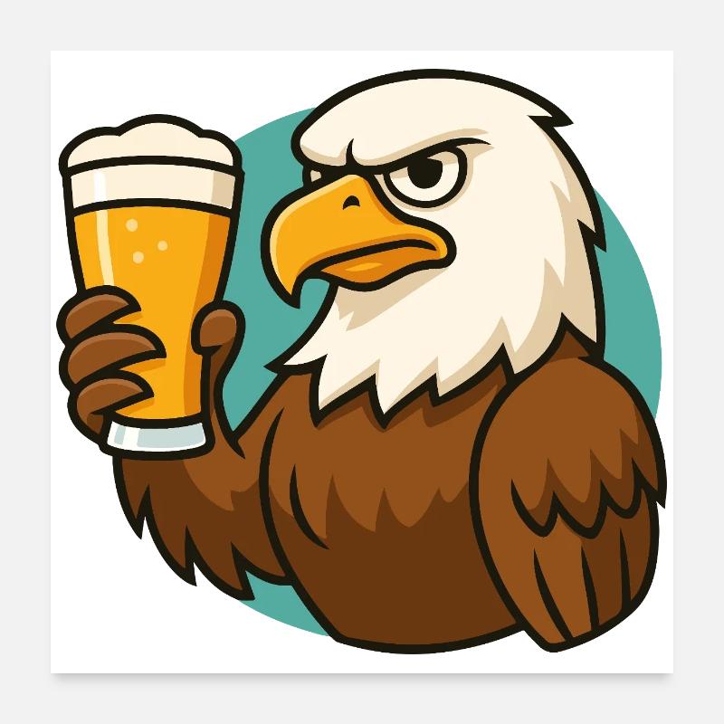 Brew and Beak Poster 24" x 24" (60x60 cm)