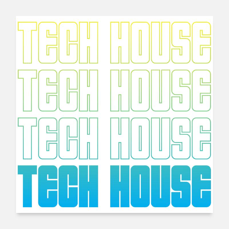 Tech House Neon Repeat Poster 60 x 60 cm