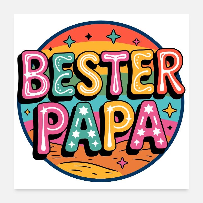 Best Dad Retro Poster 24" x 24" (60x60 cm)