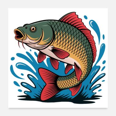 Carpa che salta Poster 60x60 cm