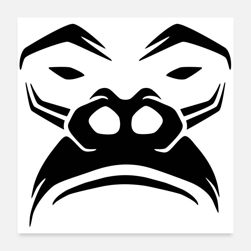 Grumpy Gorilla – Monkeys Silverback Jungle Poster 24" x 24" (60x60 cm)