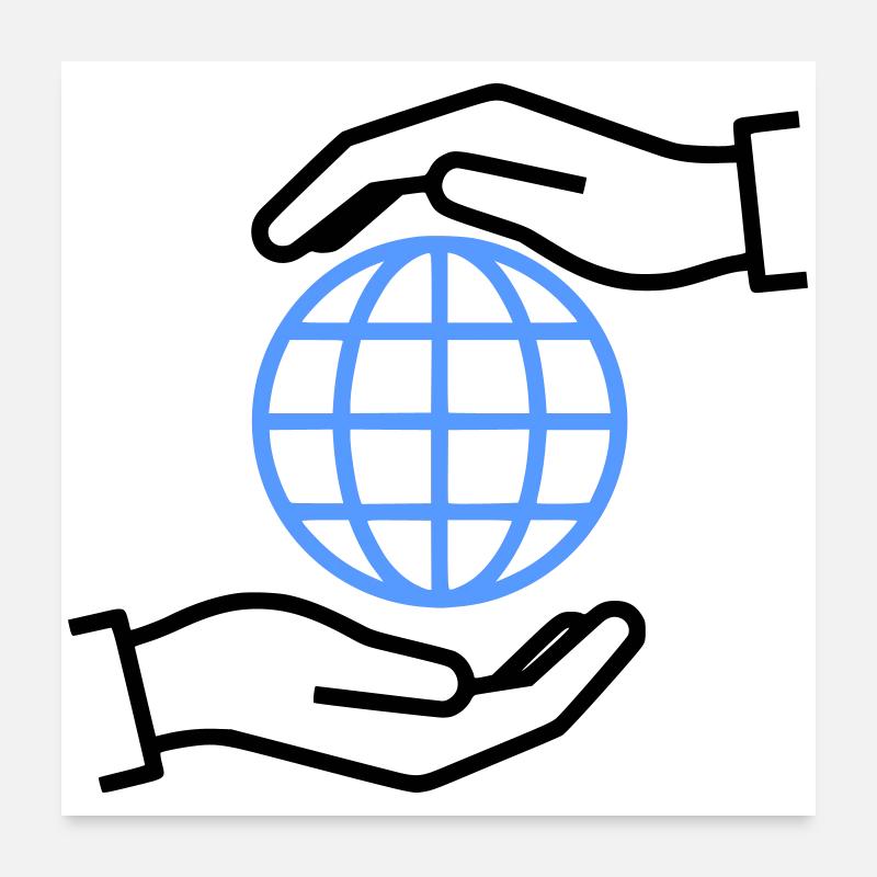 Globe Hands Out Global Poster 60 x 60 cm