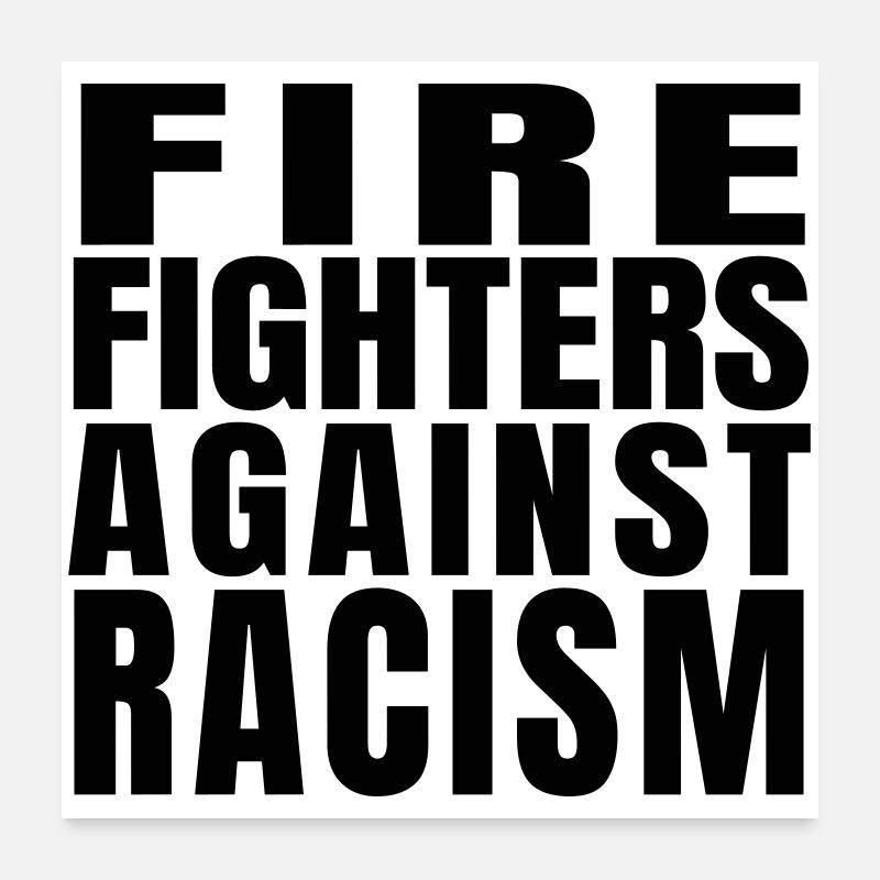 Firefighters Against Racism Block Black Poster 24" x 24" (60x60 cm)