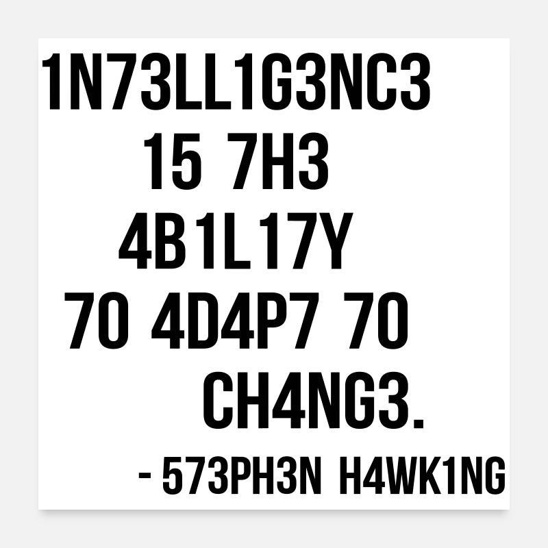 nerd & geek shirt: leetspeak Poster 60x60 cm