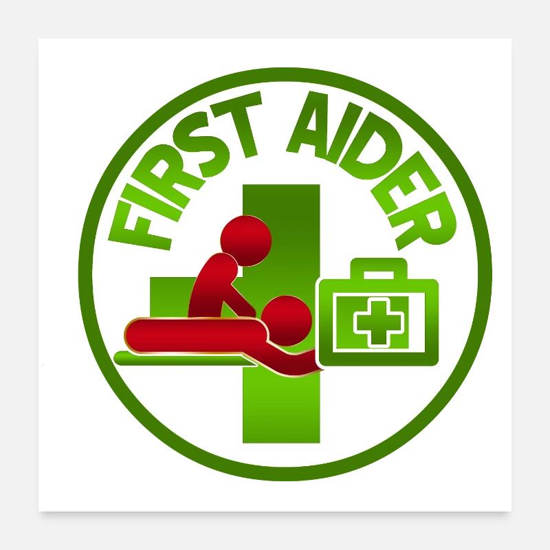 First Aider CPR Badge Poster 24" x 24" (60x60 cm)