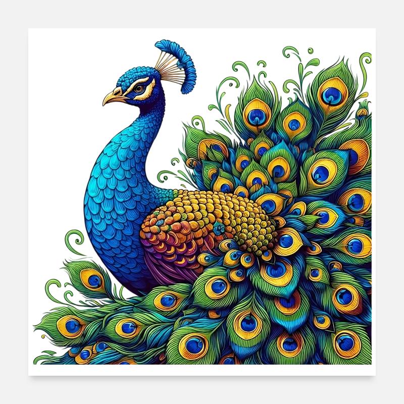 Pfau Poster 60x60 cm