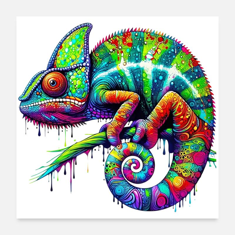 Caméléon Poster 60 x 60 cm