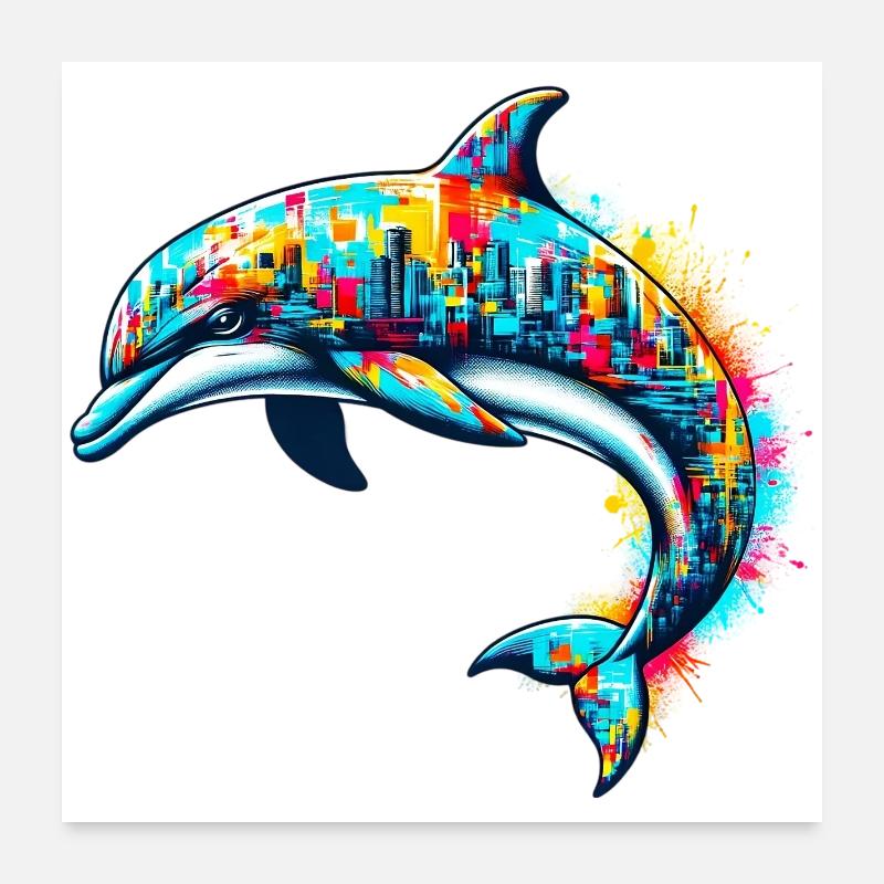 Dauphin Poster 60 x 60 cm