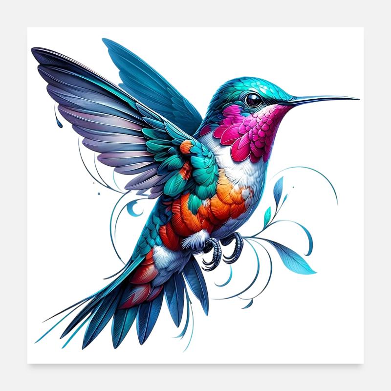 Colibri Poster 60 x 60 cm