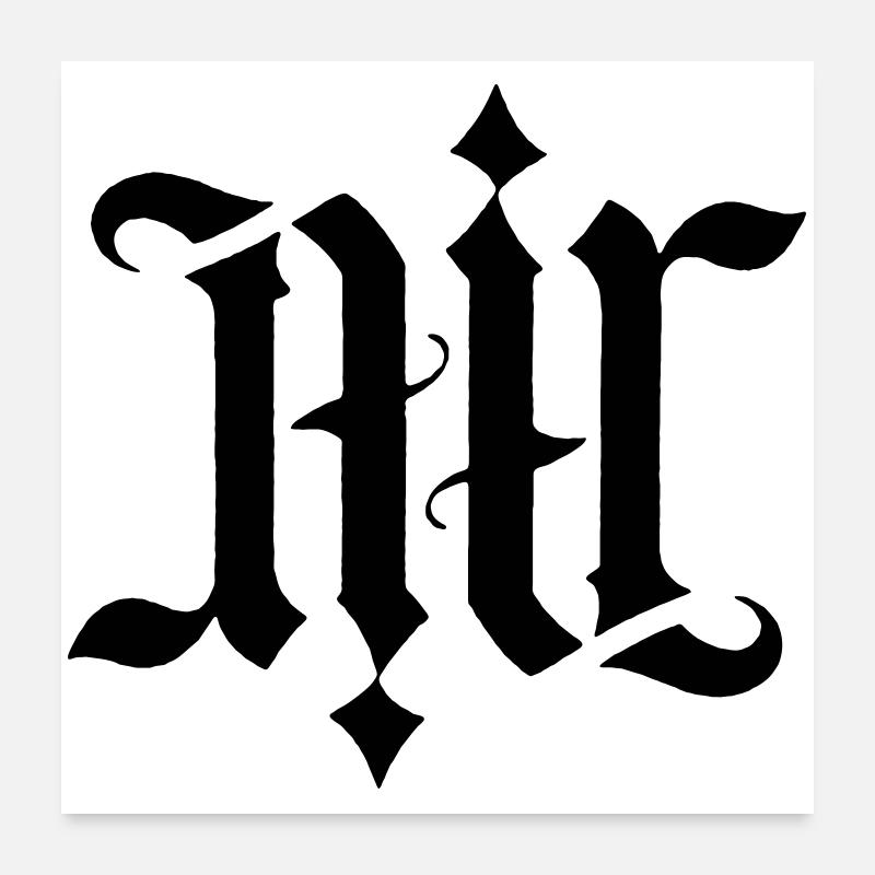 Air - Calligraphie aérienne Poster 60 x 60 cm