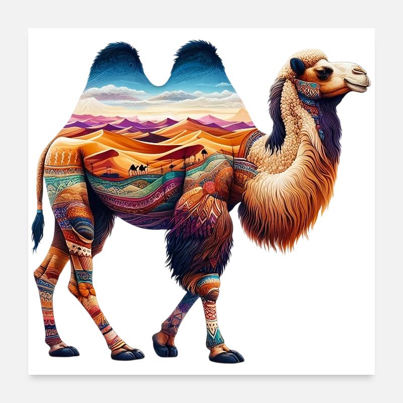 Kamel - Poster 60x60 cm - Weiß