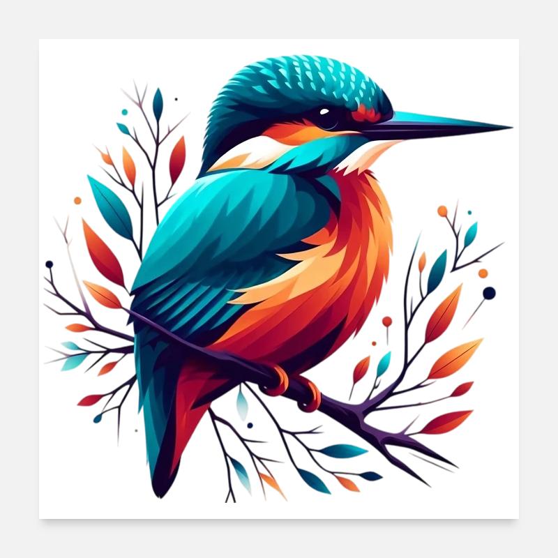 Martin-pêcheur Poster 60 x 60 cm