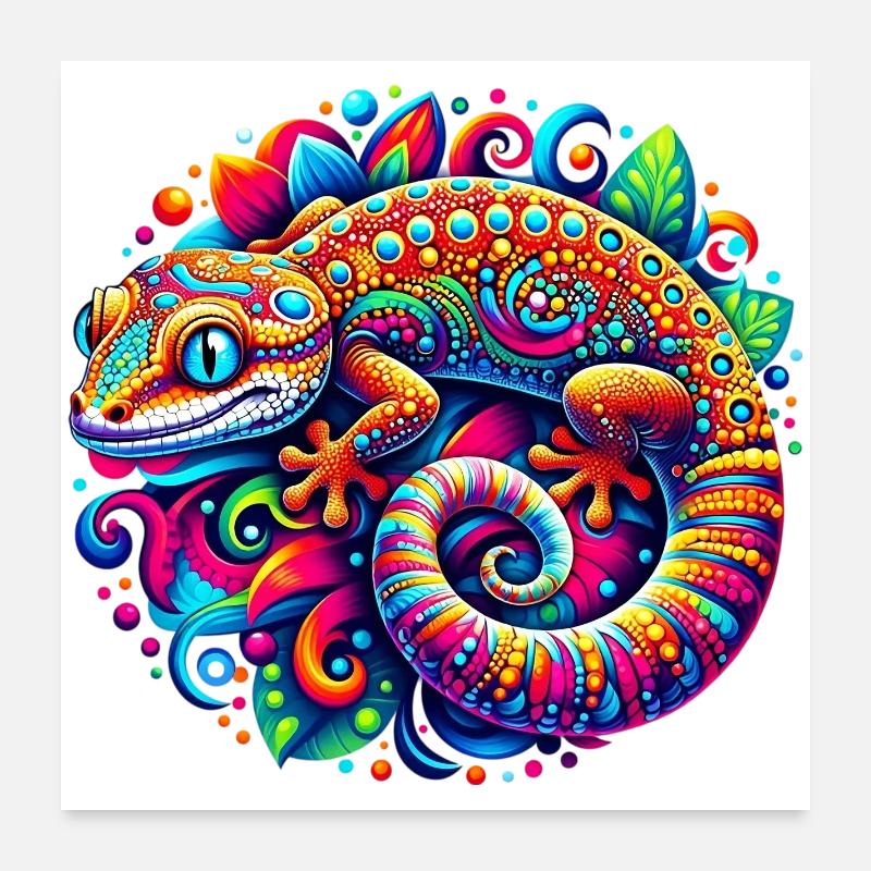 Gecko Poster 24" x 24" (60x60 cm)