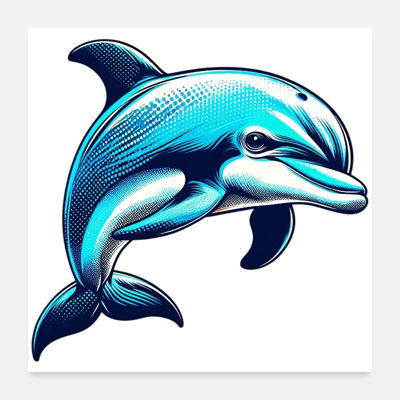 Delfin Poster 60x60 cm
