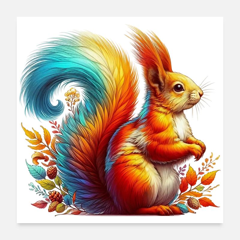 Eichhörnchen Poster 60x60 cm