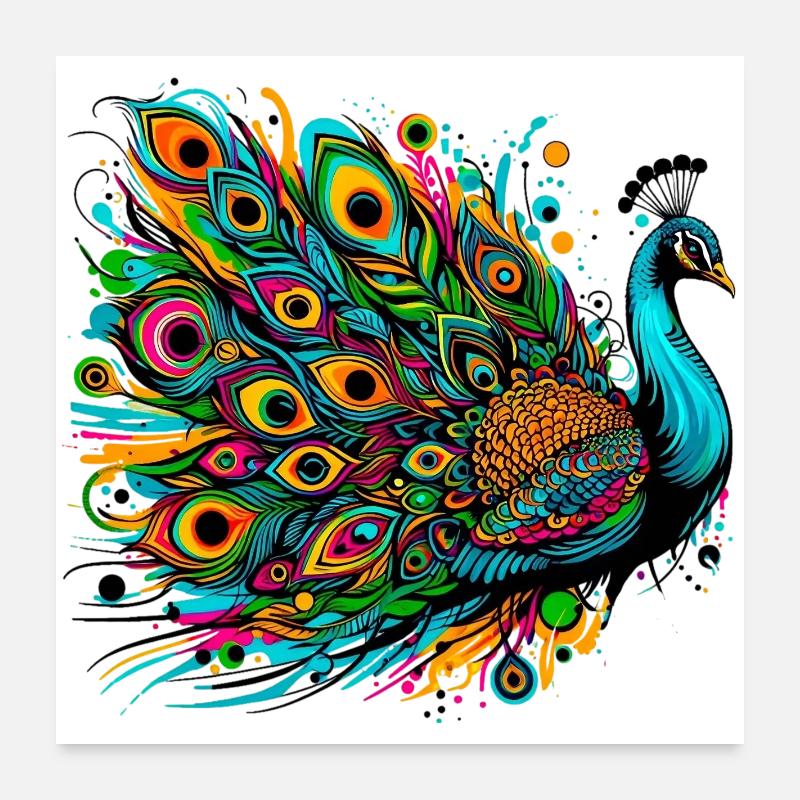 Peacock Poster 24" x 24" (60x60 cm)