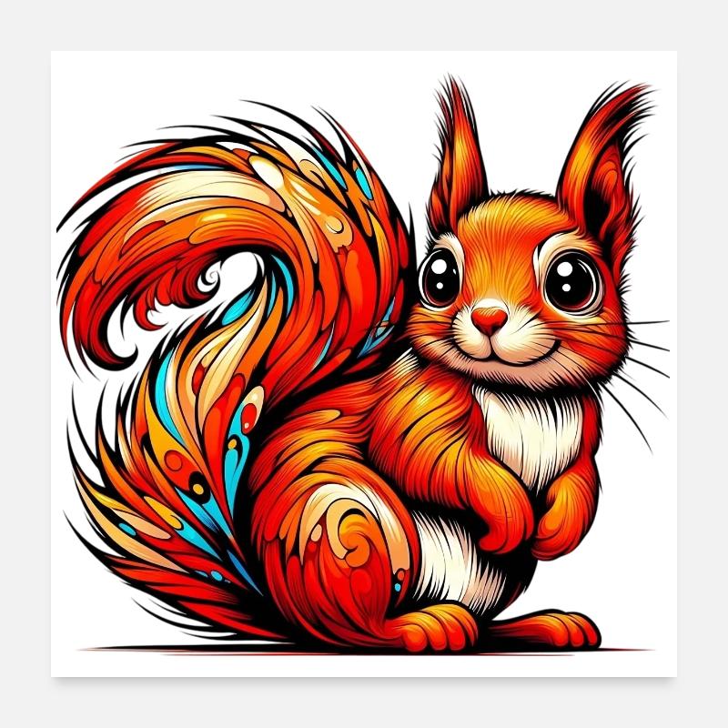 Eichhörnchen Poster 60x60 cm