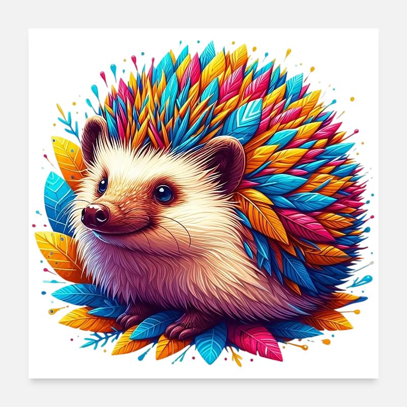 Hedgehog Poster 24" x 24" (60x60 cm)