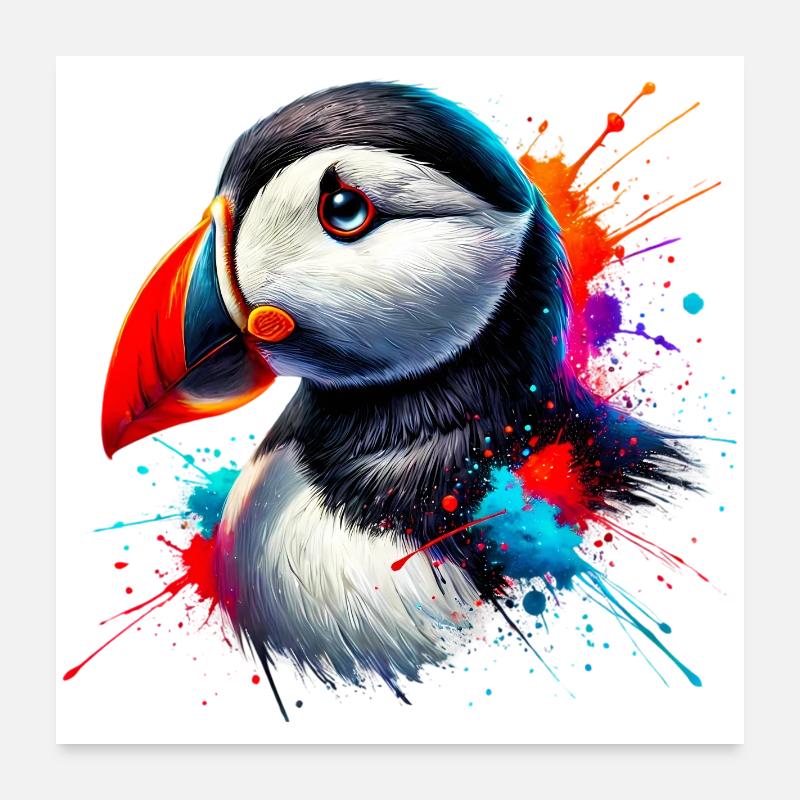 Puffin Poster 24" x 24" (60x60 cm)