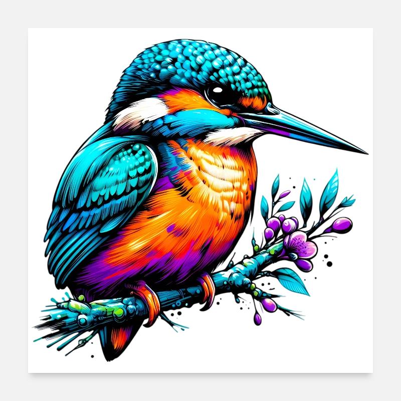 Eisvogel Poster 60x60 cm