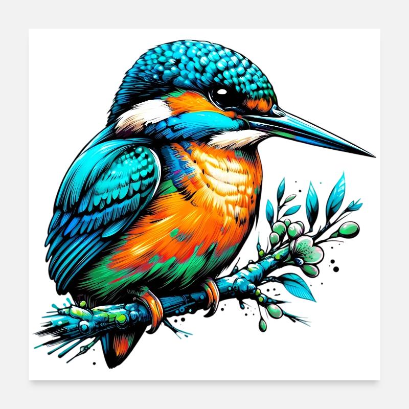 Eisvogel Poster 60x60 cm