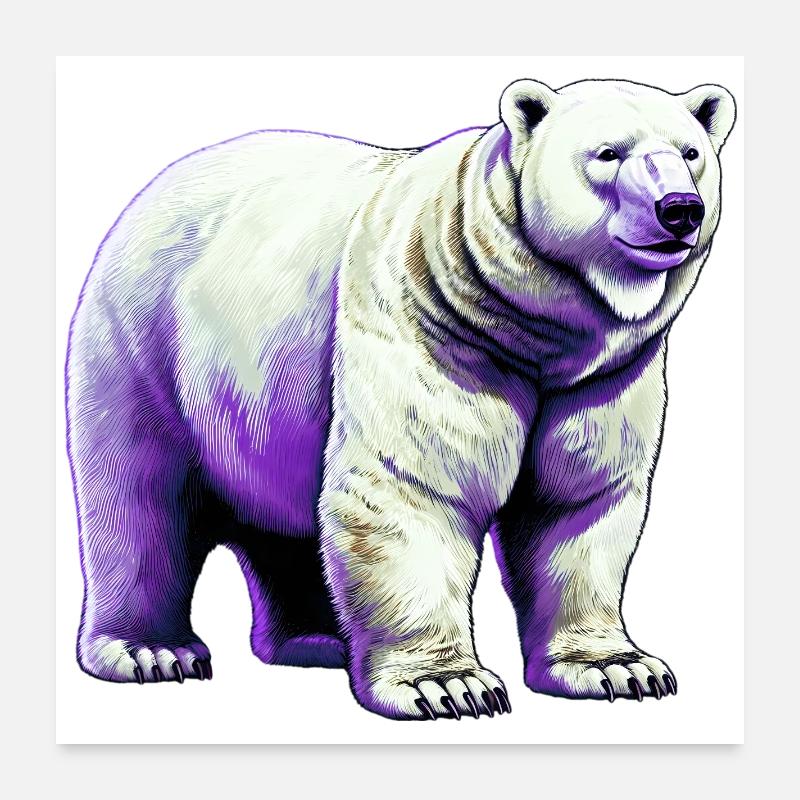 Weißer Eisbär Poster 60x60 cm