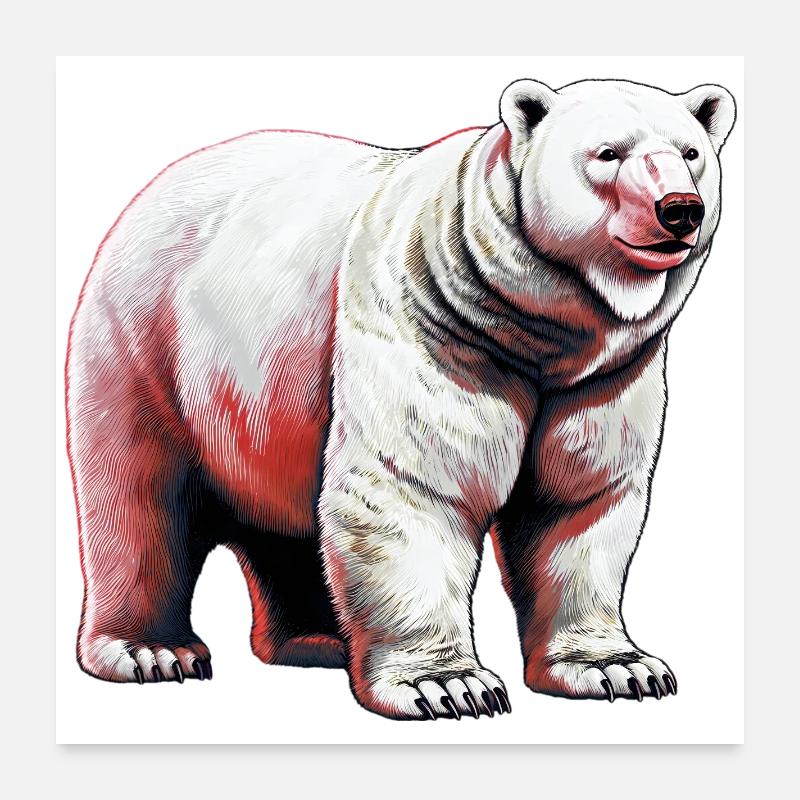 White polar bear Poster 24" x 24" (60x60 cm)