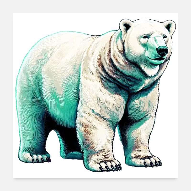 Weißer Eisbär Poster 60x60 cm