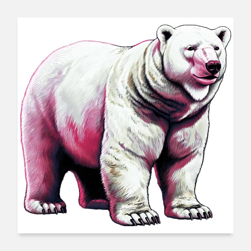 Weißer Eisbär Poster 60x60 cm