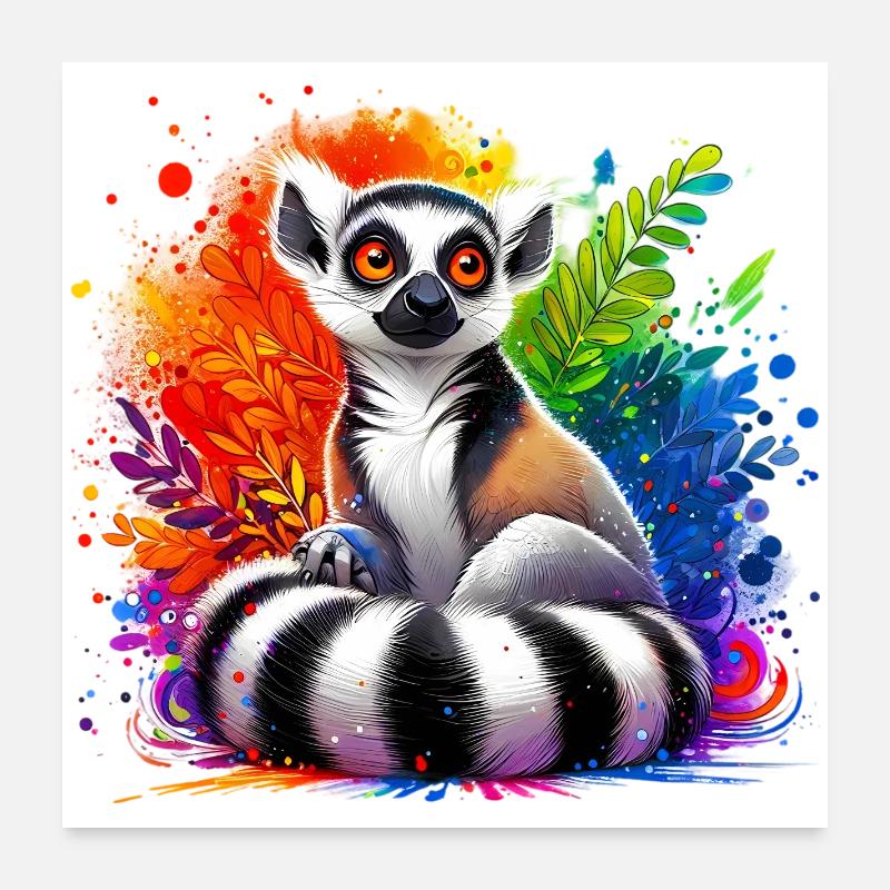 Lémurien Poster 60 x 60 cm