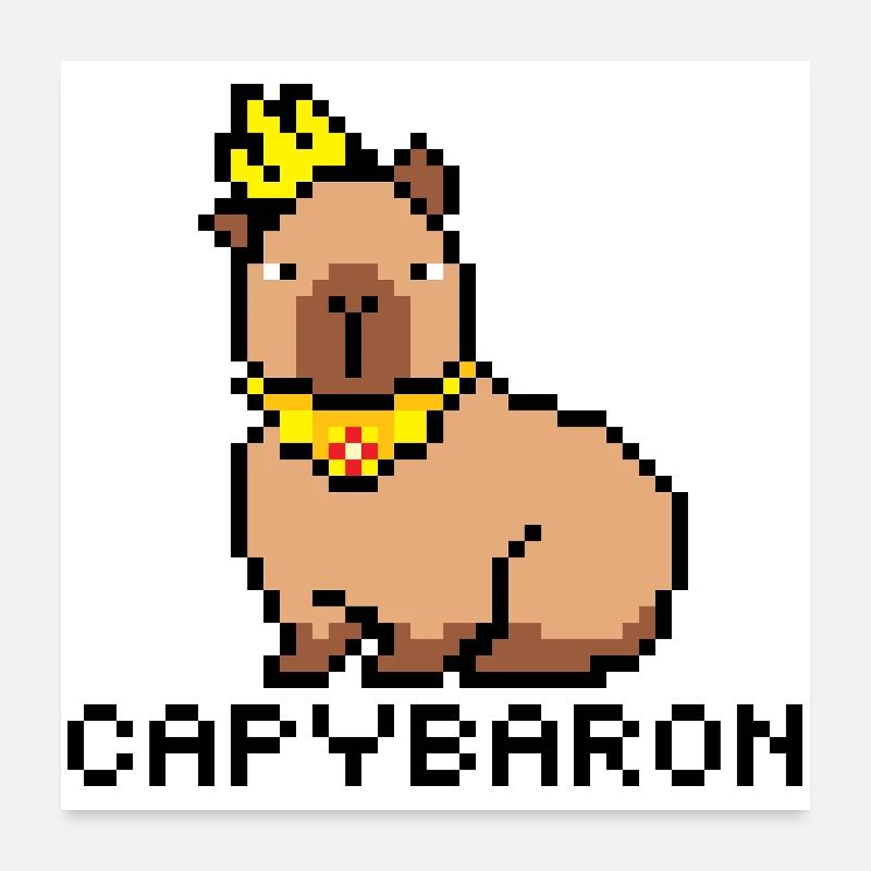 capybaron Pixelart Poster 60x60 cm