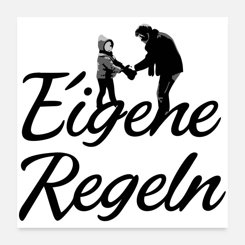 Father and Child Silhouette - Poster 24" x 24" (60x60 cm) - white