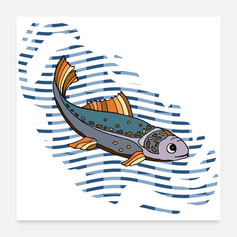 poisson Poster 60 x 60 cm