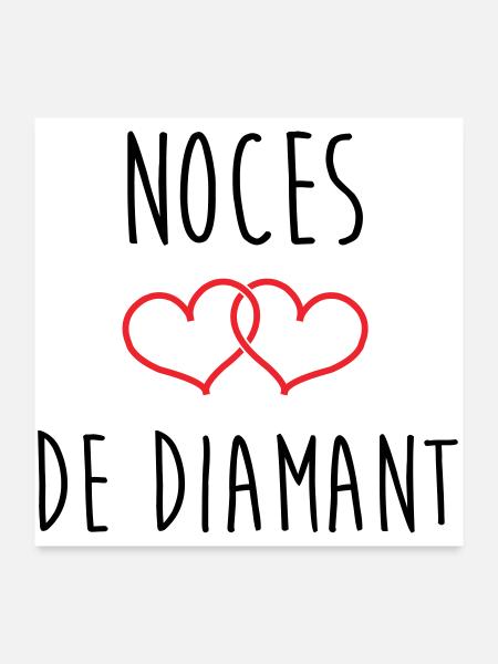 Wedding Anniversary - Diamond Wedding (60 years) - Poster 24" x 24" (60x60 cm) - white - Front