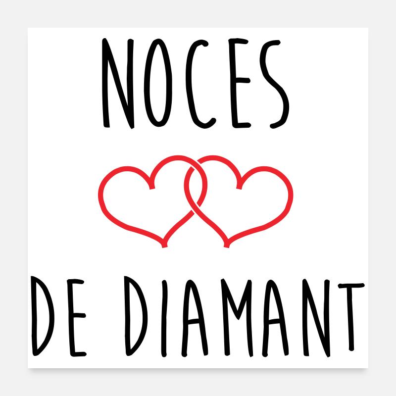 Hochzeitstag – Diamanthochzeit (60 Jahre) Poster 60x60 cm