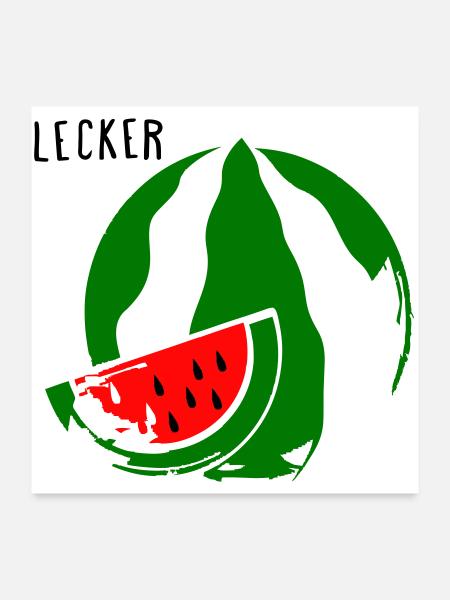 Melone - Poster 60x60 cm - Weiß - Vorne