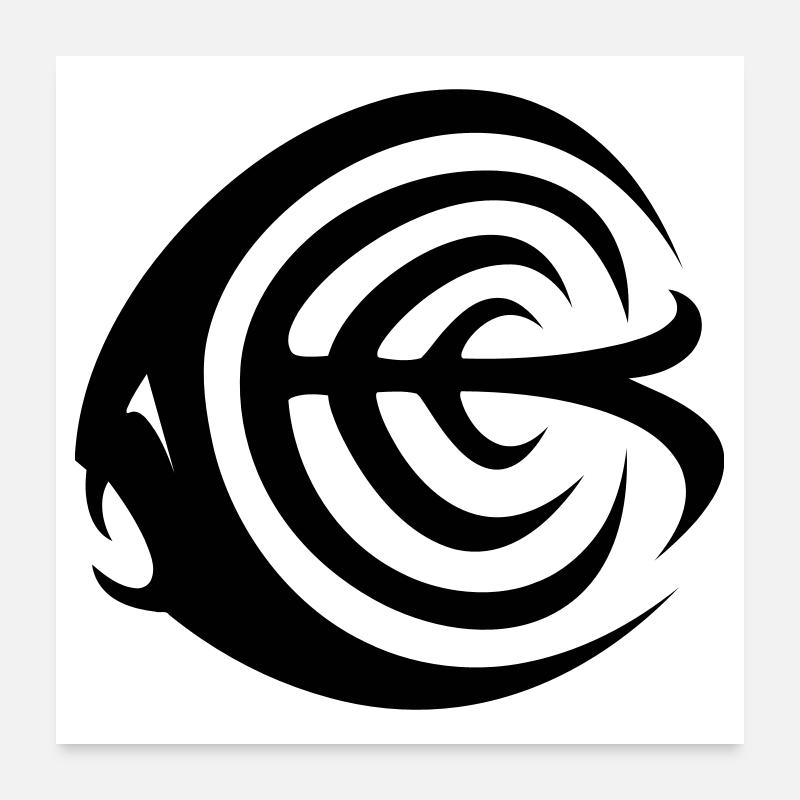 Kugelfisch - Poster 60x60 cm - Weiß