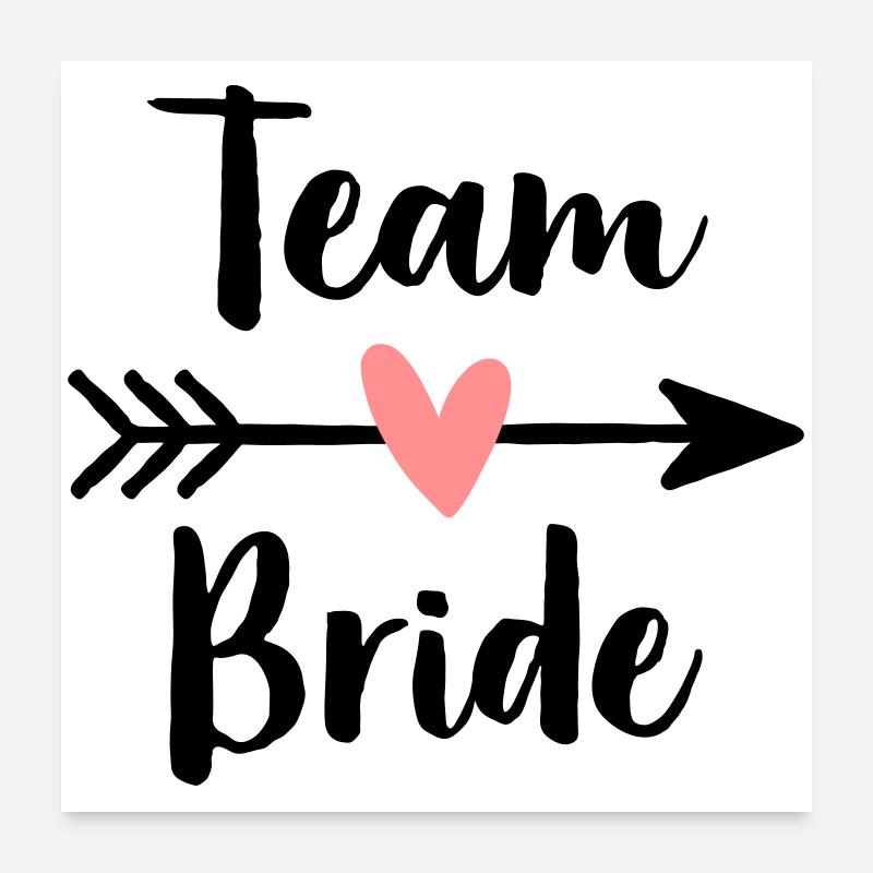 Équipe coeur bride cupidon flèche poule partie - Poster 60 x 60 cm - blanc