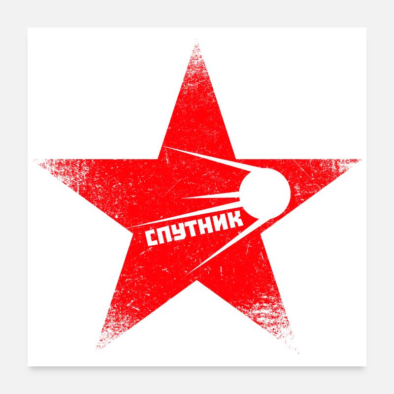 Red Star - Sputnik Poster 24" x 24" (60x60 cm)