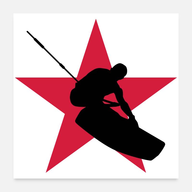 Kiteboarding / Kitesurfing / Kitesurf / Poster 60 x 60 cm