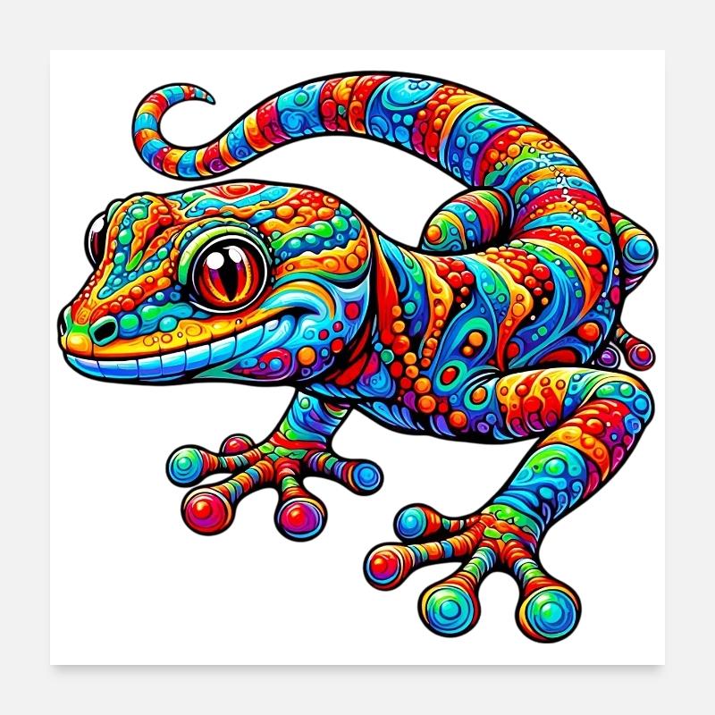 Gecko Poster 60 x 60 cm