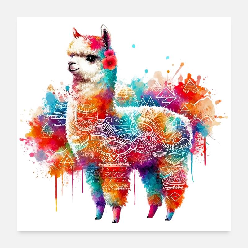 Alpaka Poster 60x60 cm