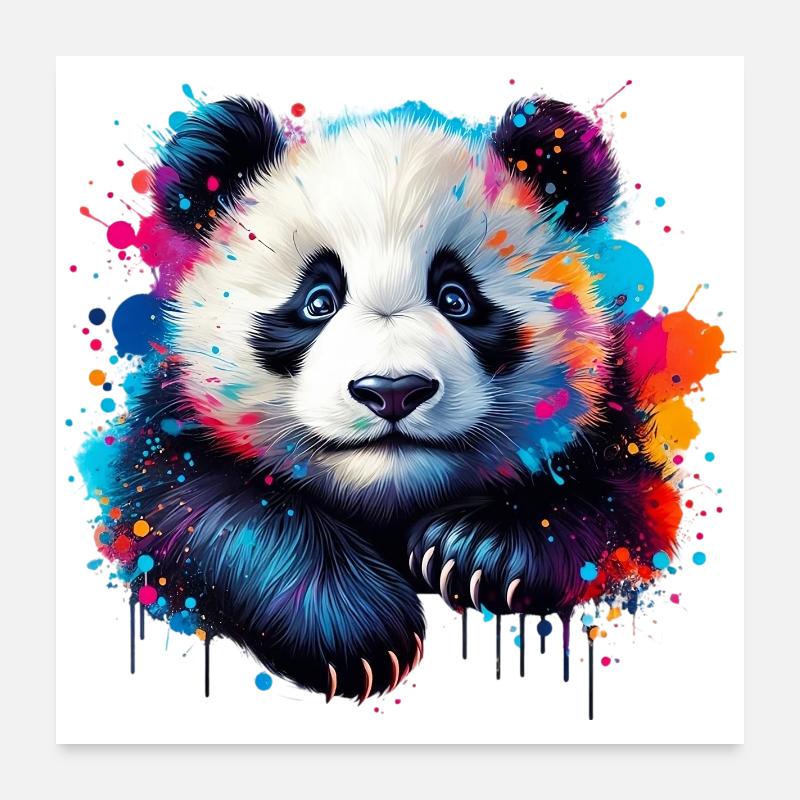 Panda - Poster 60 x 60 cm - blanc